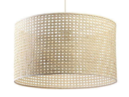 Prírodná závesná lampa s ratanovým valcovým tienidlom, boho ROTANG