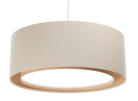 Krémovo-béžová závesná lampa s okrúhlymi tienidlami z jutovej tkaniny BOHO - VIVIENNE