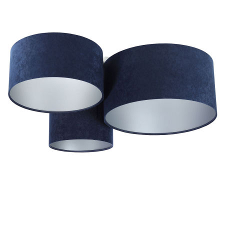 Granátová stropná lampa s okrúhlymi tienidlami z velúru so strieborným vnútrajškom, stropnica HONIR