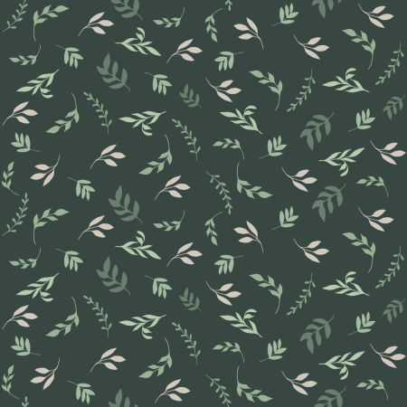 Tmavozelená severská tapeta s malými listami, jemnými vetvičkami, vzdušnými rastlinami