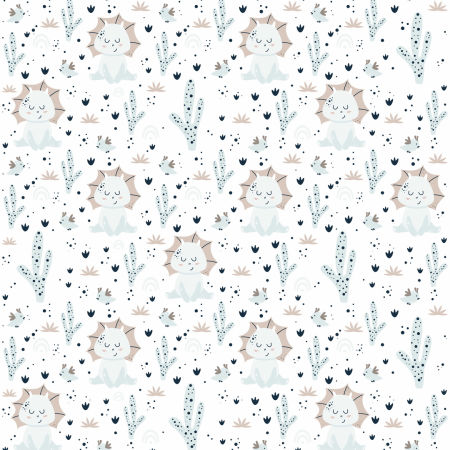 Tapeta - dinosaurus Bobo v horúcej púšti s kaktusmi - pre deti, na stenu