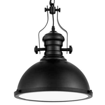 Čierna priemyselná loftová lampa ELIGIO, závesné kovové industriálne retro svietidlo