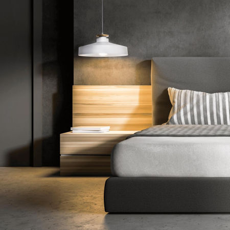 Biela priemyselná lampa, loftový luster LUDOR, moderný, minimalistický, trendový