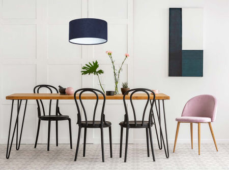 Granátovo-biela abažúrová lampa v tvare valca, velúrová LOBELIA