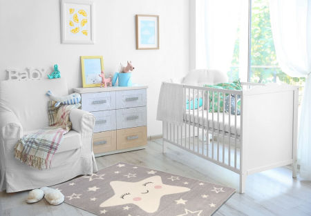 Antialergický sivý koberec s jasnými hviezdami Happy Star Grey pre deti