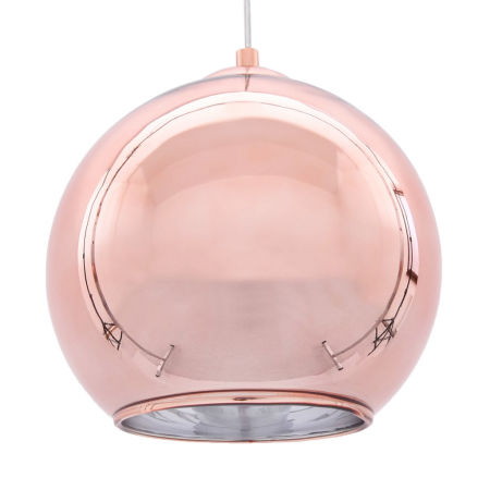 Moderné polguľové sklenené závesné svietidlo LOBOS farby ružového zlata