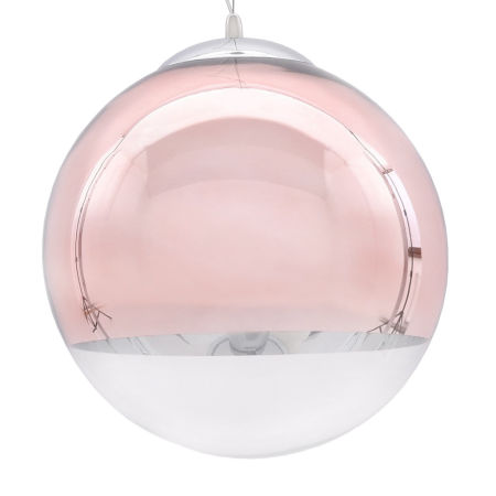 Závesné svietidlo IBIZA, priehľadná sklenená guľa, ružové zlato, rose gold