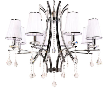 Krištáľový luster GLAMOUR W8 s ôsmimi bielymi tienidlami
