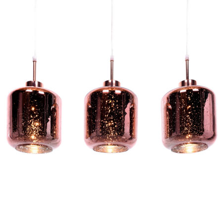 Trojité závesné svietidlo, luster ALACOSMO, ružové zlato, rose gold, moderné