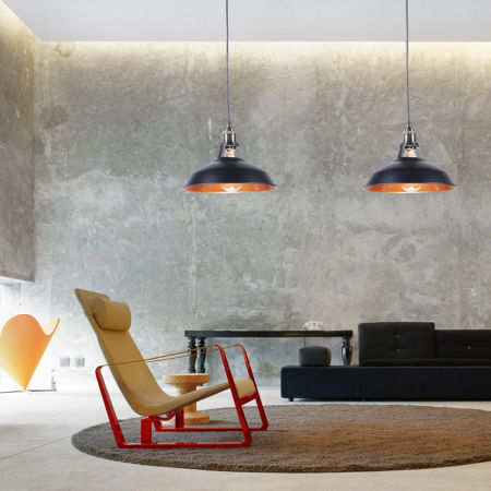 Loftová závesná lampa ZONDA, kovová, čierna