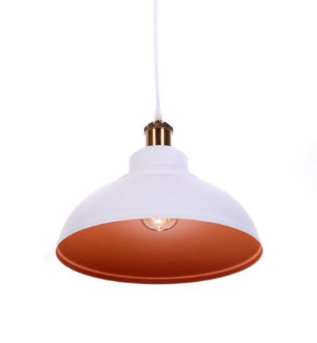 Biele závesné svietidlo BOGGI loftové, polkruhové, štýlové