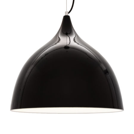 Moderné závesné svietidlo, čierny luster VITTORIO, kovová s vysokým leskom