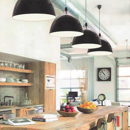 Moderné závesné svietidlo, čierny luster VITTORIO, kovová s vysokým leskom