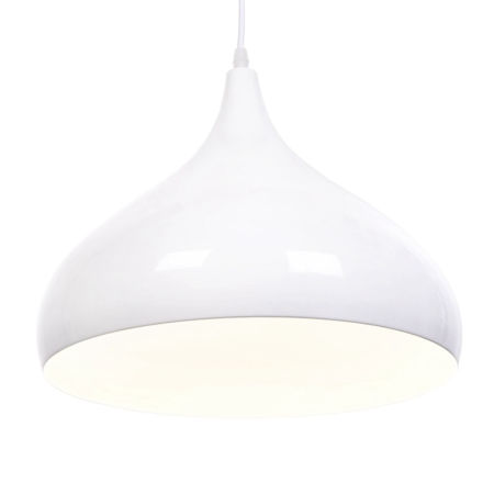 Moderná biela kovová závesná lampa FOLINA v škandinávskom štýle