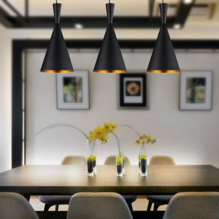 Závesná lampa, dizajnové loftové svietidlo FOGGI 12A, čierna a zlatá