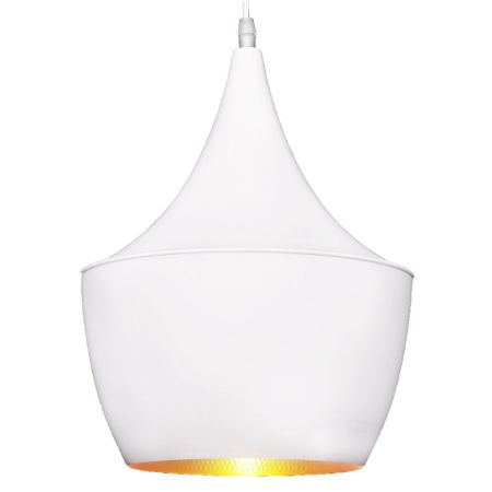 Závesná lampa, dizajnové loftové svietidlo FOGGI 12B, biela a zlatá