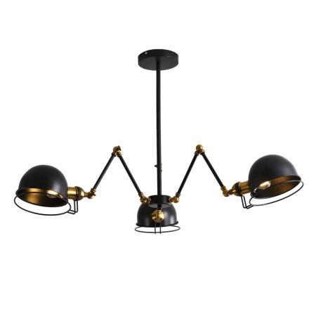 Moderná trojramenná závesná lampa VALMONTI W3, čierny kov