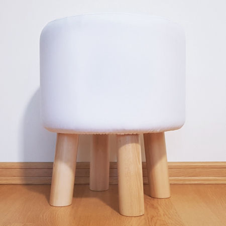 Dekoratívny puf, loftová taburetka so žlto-bielym vzorom MAROCKÁ ĎATELINA