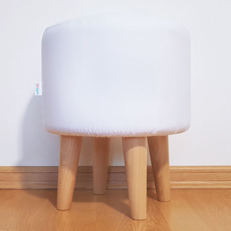 Dekoratívny puf, loftová taburetka so žlto-bielym vzorom MAROCKÁ ĎATELINA