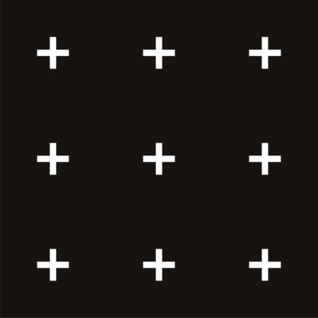 Čierna tapeta s bielymi krížikmi, plusmi (verzia čierno-biela)
