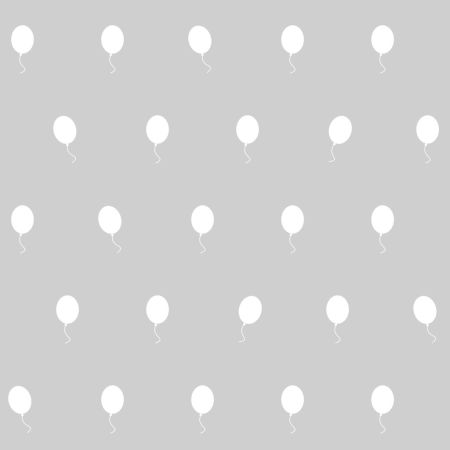 Sivá tapeta s bielymi balónikmi