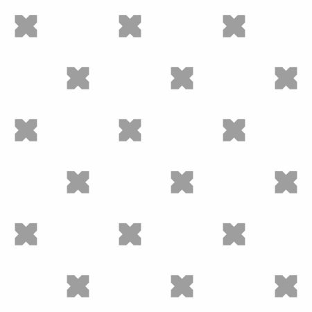 Biela tapeta so sivými krížikmi – iXami, rozostup káro (bielo-sivá verzia)