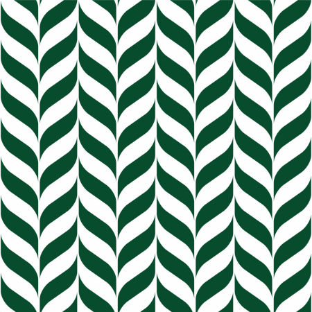 Zelená tapeta so vzorom rybej kosti, biele a smaragdové listy v škandinávskom štýle