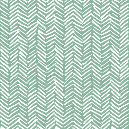 Zelená tapeta na stenu s bielymi čiarami, vzor rybej kosti, štýl boho