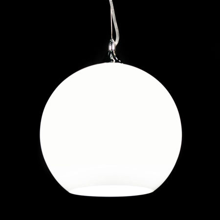 Sklenená biela guľovitá závesná lampa MOLTON, škandinávsky štýl