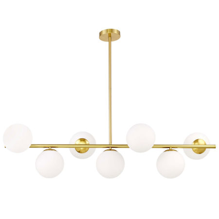 Moderná mosadzná závesná lampa FREDICA W7, sklenené tienidlá