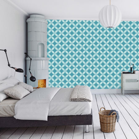 Orientálna tapeta s tyrkysovým marockým vzorom, štýl retro