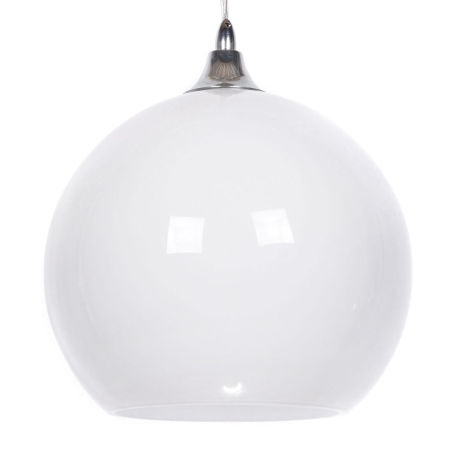 Sklenená biela guľovitá závesná lampa MOLTON, škandinávsky štýl