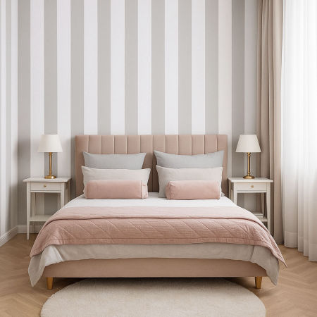 Bielo-sivá tapeta so ZVISLÝMI PRUHMI 16,6 cm