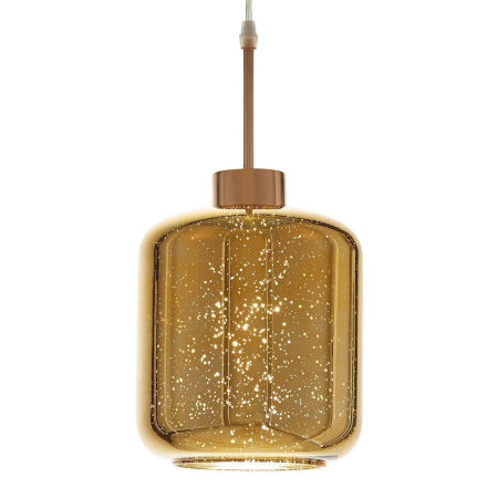 Zlatá závesná lampa, luster ALACOSMO, sklenené tienidlo, trendový dizajn