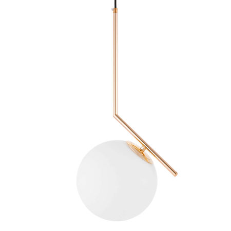 Moderná zlatá lampa SORENTO so skleneným bielym tienidlom na kovovom ramene