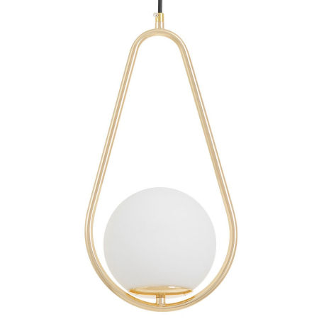 Zlatá moderná závesná lampa s okrúhlym tienidlom, kovový rám, francúzske zlato - VERO 1C