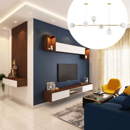 Zlatý luster, guľovité tienidlá, závesné svietidlo, vodorovná trubica, dve okrúhle krytky, klasická zlatá farba - FINO