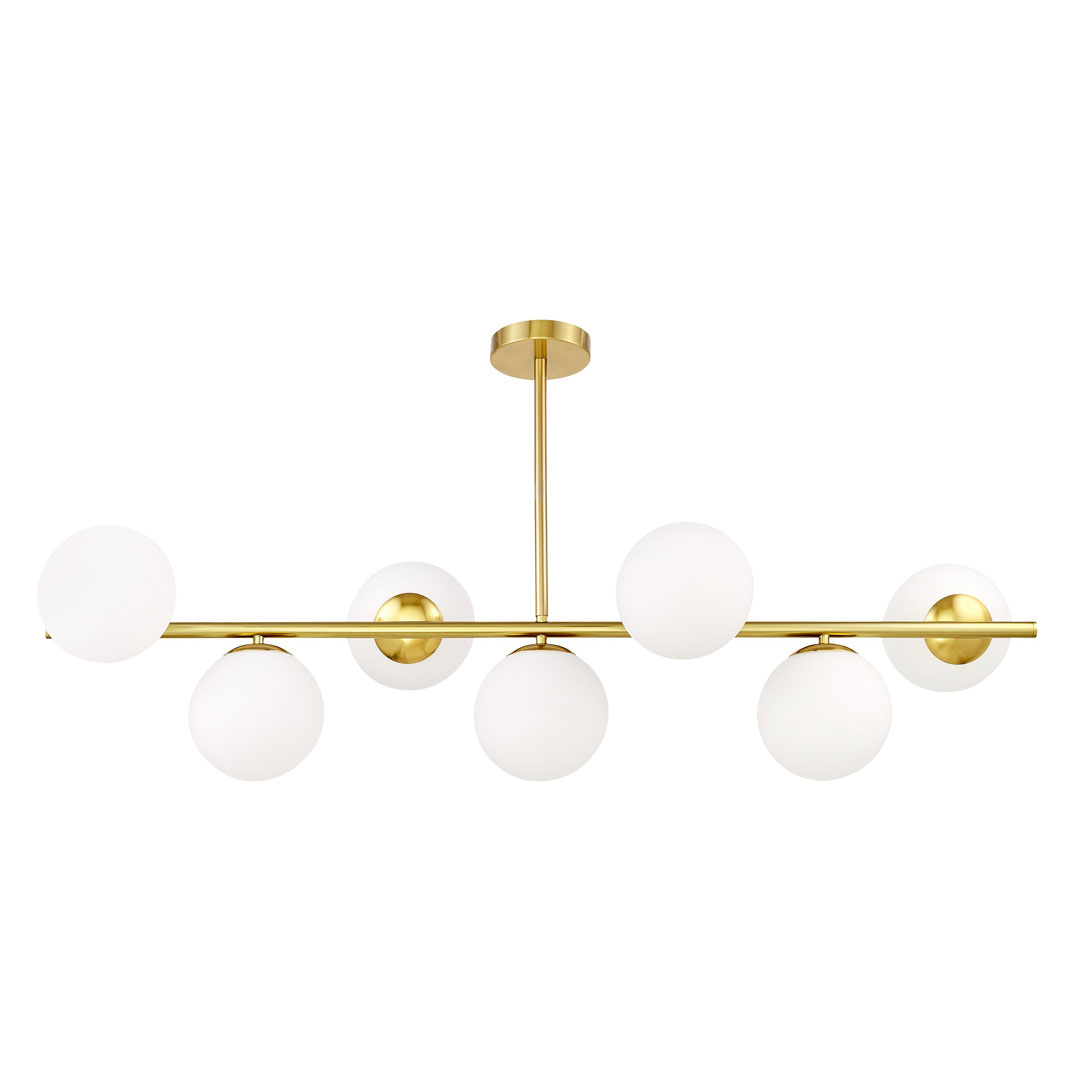 Moderná mosadzná závesná lampa FREDICA W7, sklenené tienidlá - Lumina Deco obrázok 3