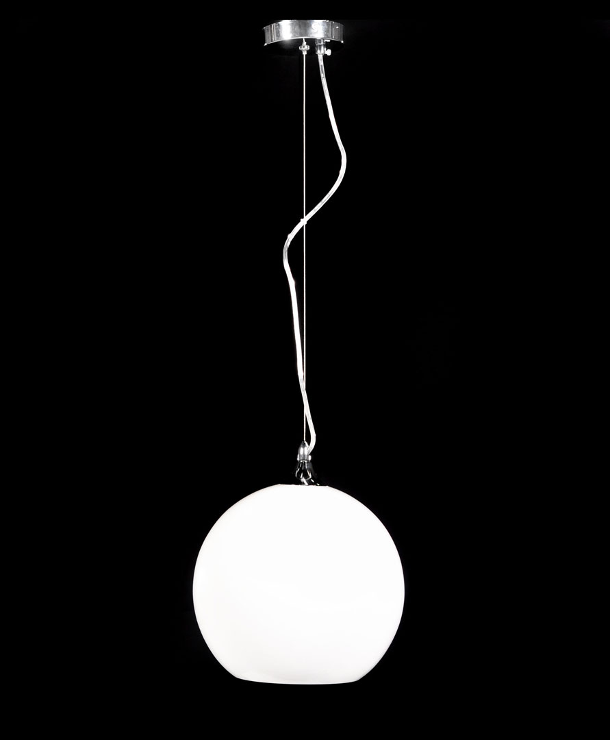 Sklenená biela guľovitá závesná lampa MOLTON, škandinávsky štýl - Lumina Deco obrázok 3