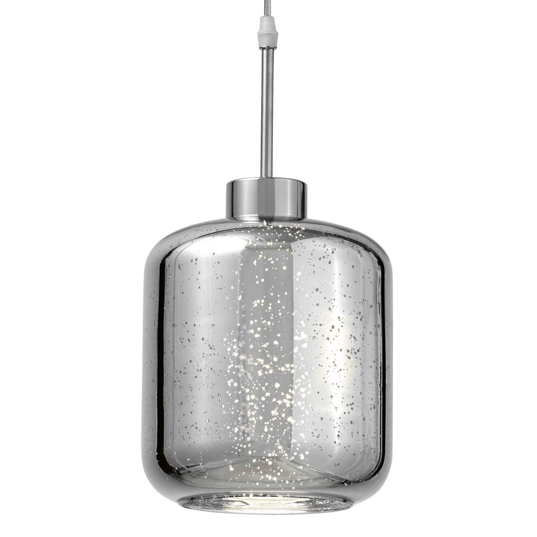 Trojité sklenené závesné svietidlo ALACOSMO, chrómové, moderné - Lumina Deco obrázok 3