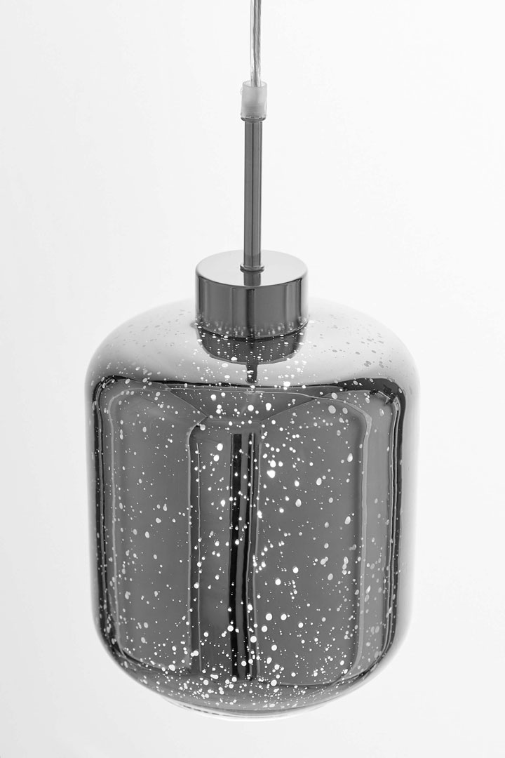 Trojité sklenené závesné svietidlo ALACOSMO, chrómové, moderné - Lumina Deco obrázok 4