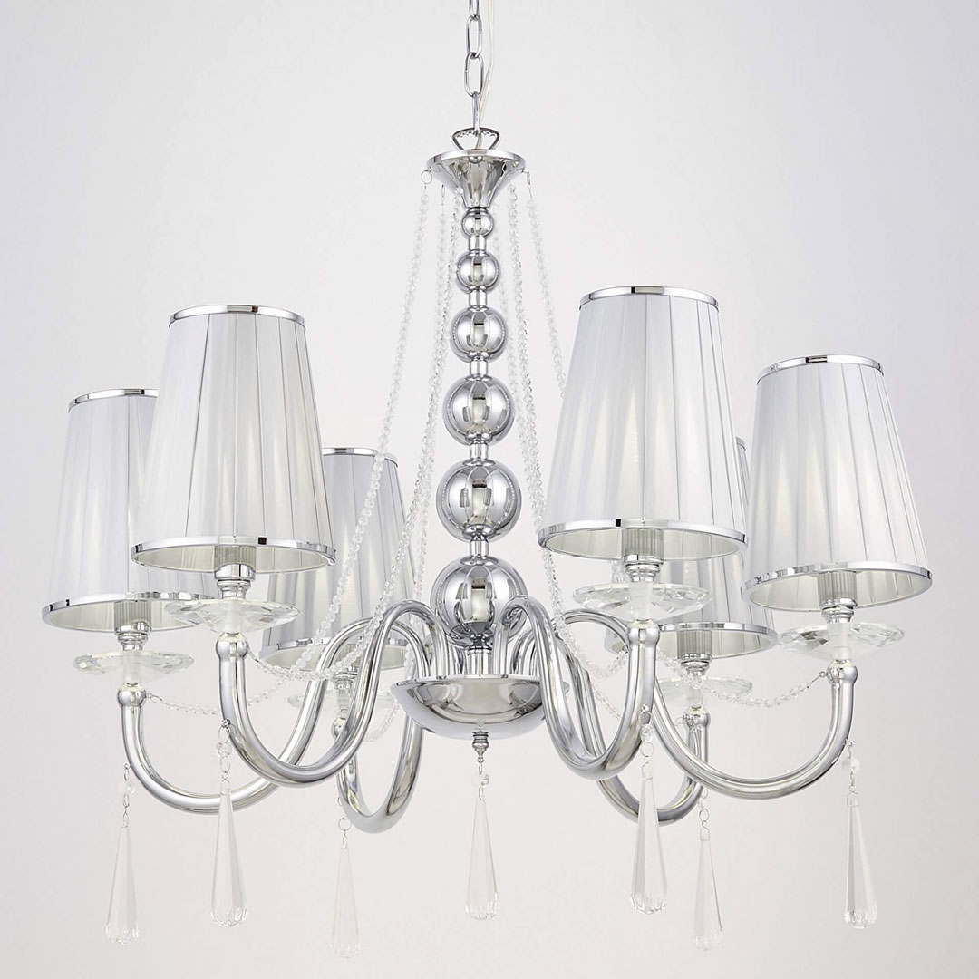 Viacbodový klasický krištáľový chrómovaný luster FABIONE W6 - Lumina Deco obrázok 4