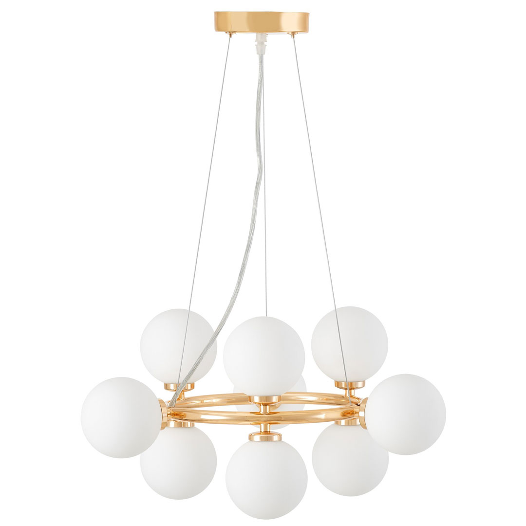 Zlaté závesné svietidlo MARSIADA, kruhové, biele tienidlá - Lumina Deco obrázok 2
